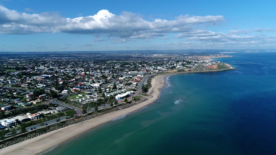 Aerial photo of Christies Beach
