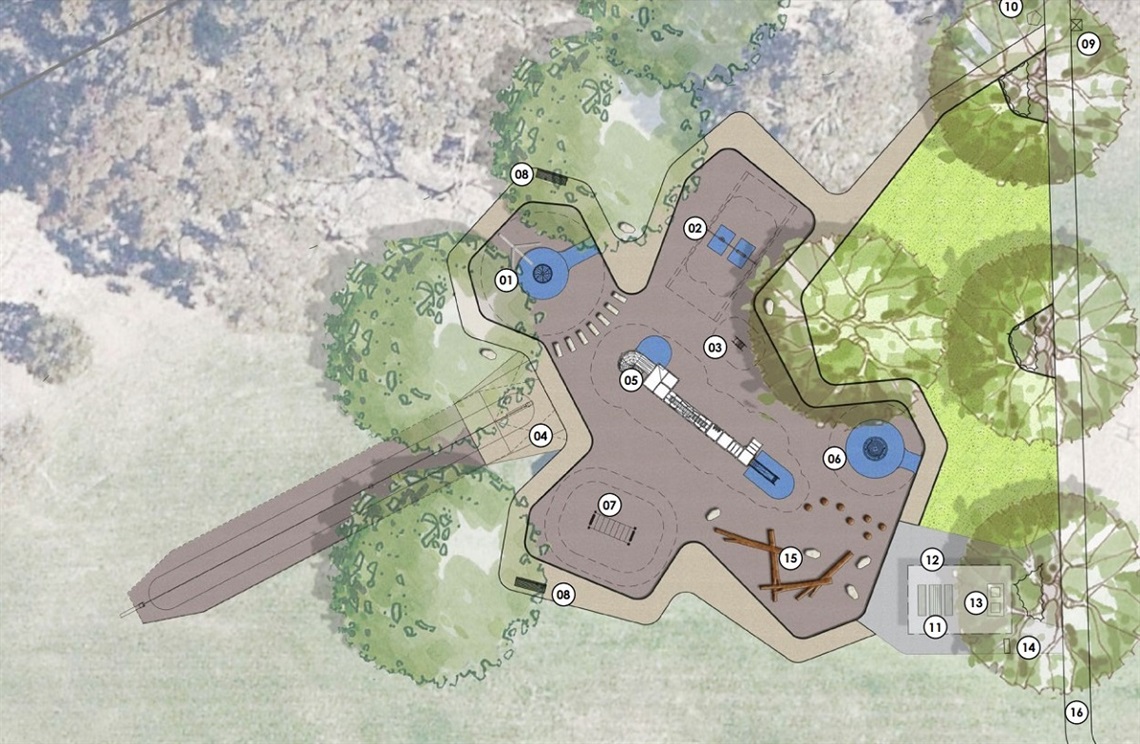 A screenshot of the concept plan of the proposed Knox Park playground, Morphett Vale.