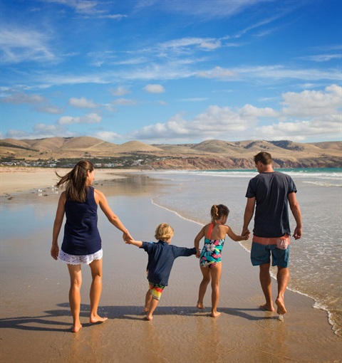 Family at the beach