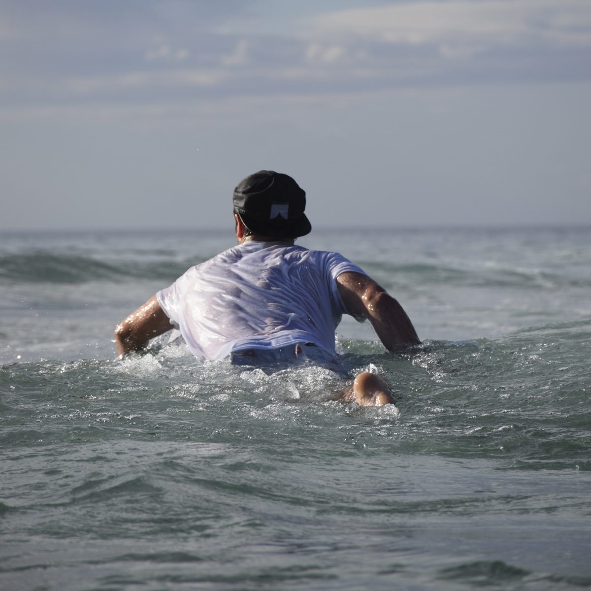 Andy enjoys a Mid Coast break