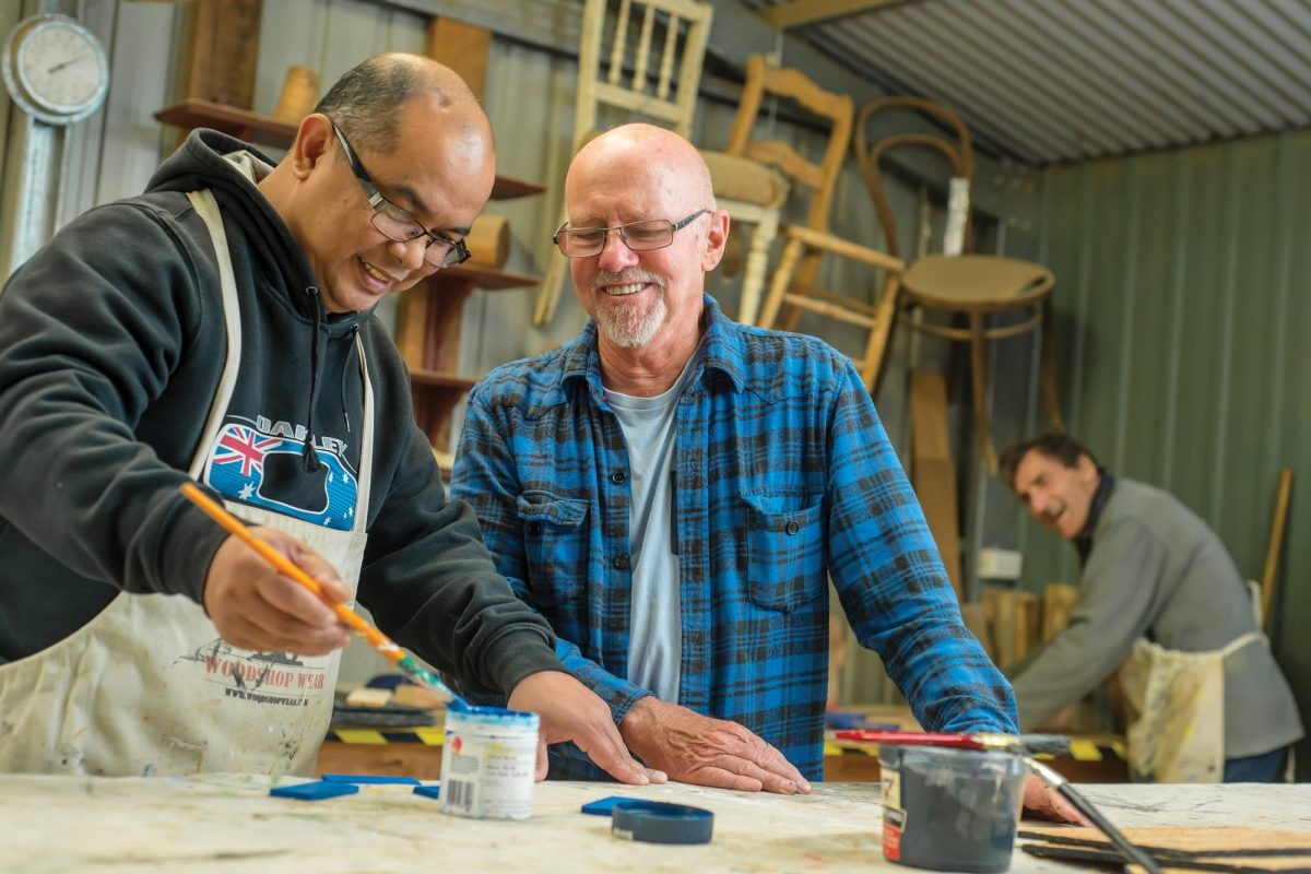 Roberto, Bryan and Terry at the the council’s Shed Program