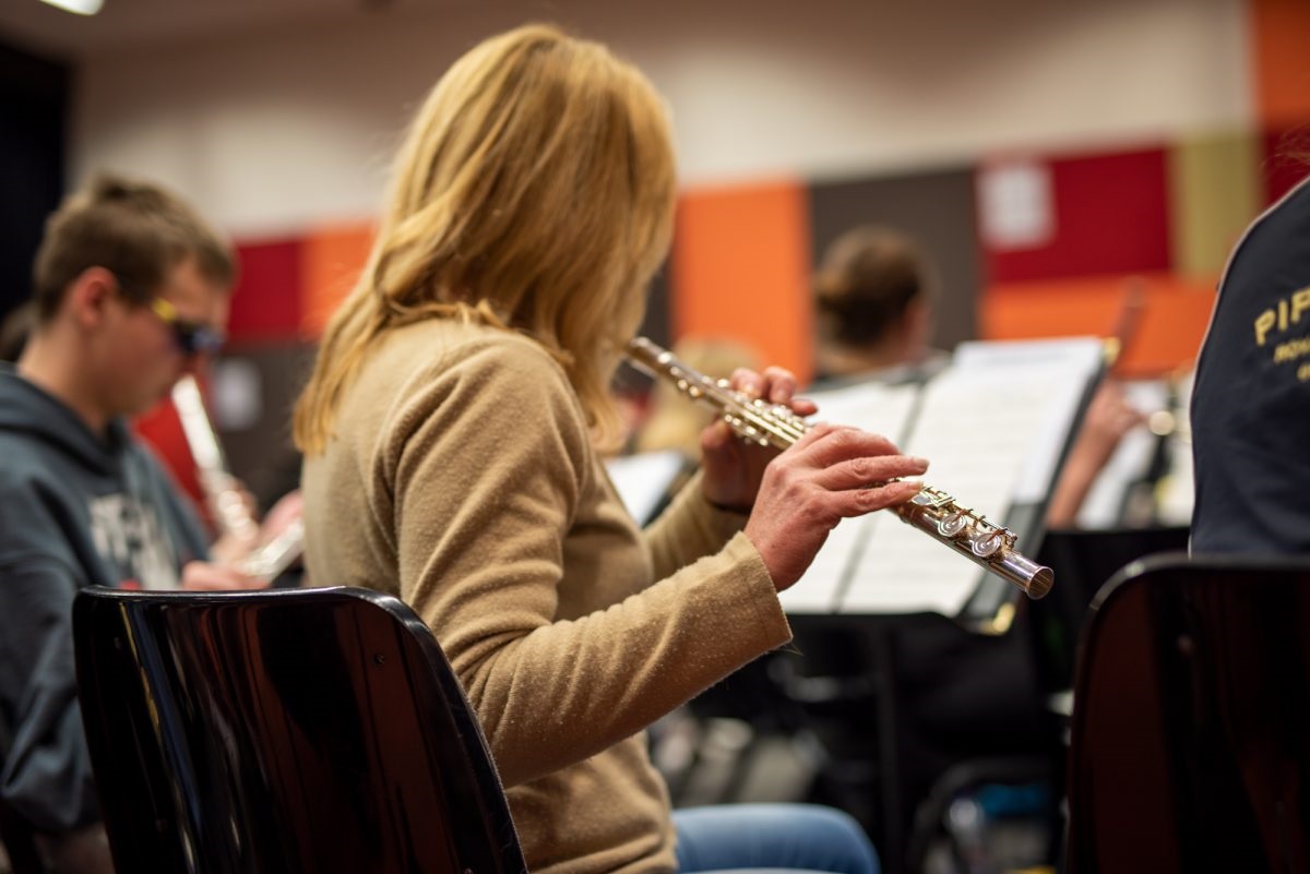 The city’s concert band rehearses most Friday nights throughout the year.