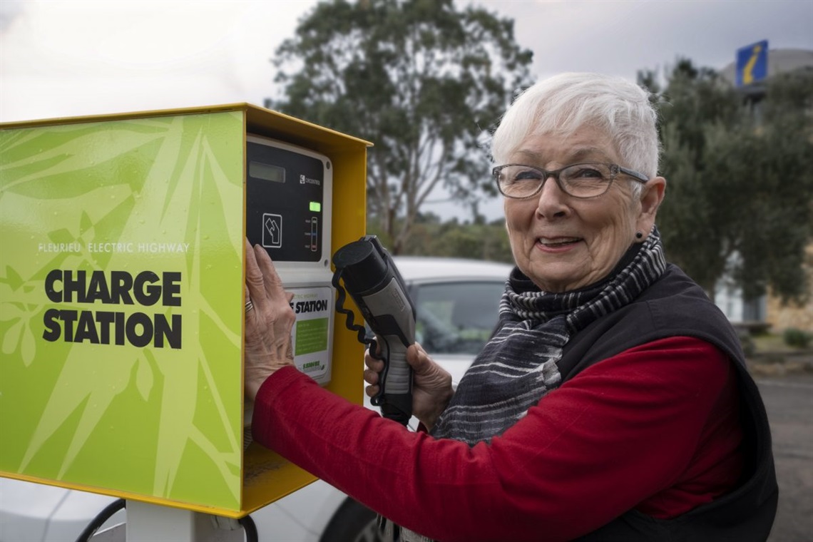 Electric vehicle owners can charge up at the McLaren Vale and Fleurieu Visitor Information Centre, one of the council's green hubs.