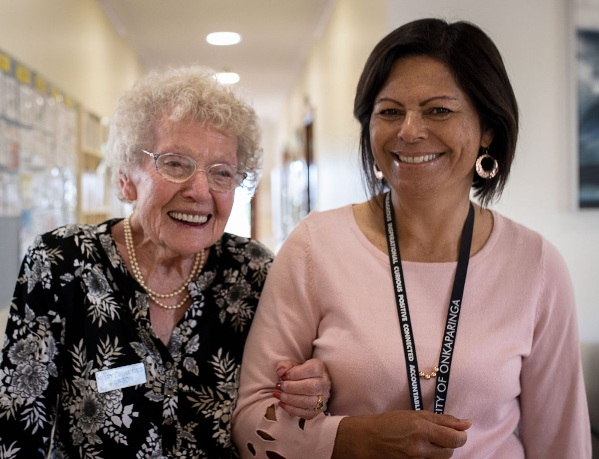 Kathleen with Elizabeth House coordinator, Sophie Lawrence.