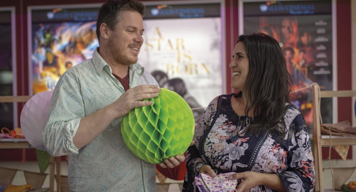 JONATHAN AND TINA HART  present their eco products at the Adelaide premiere of Rubber Jellyfish.