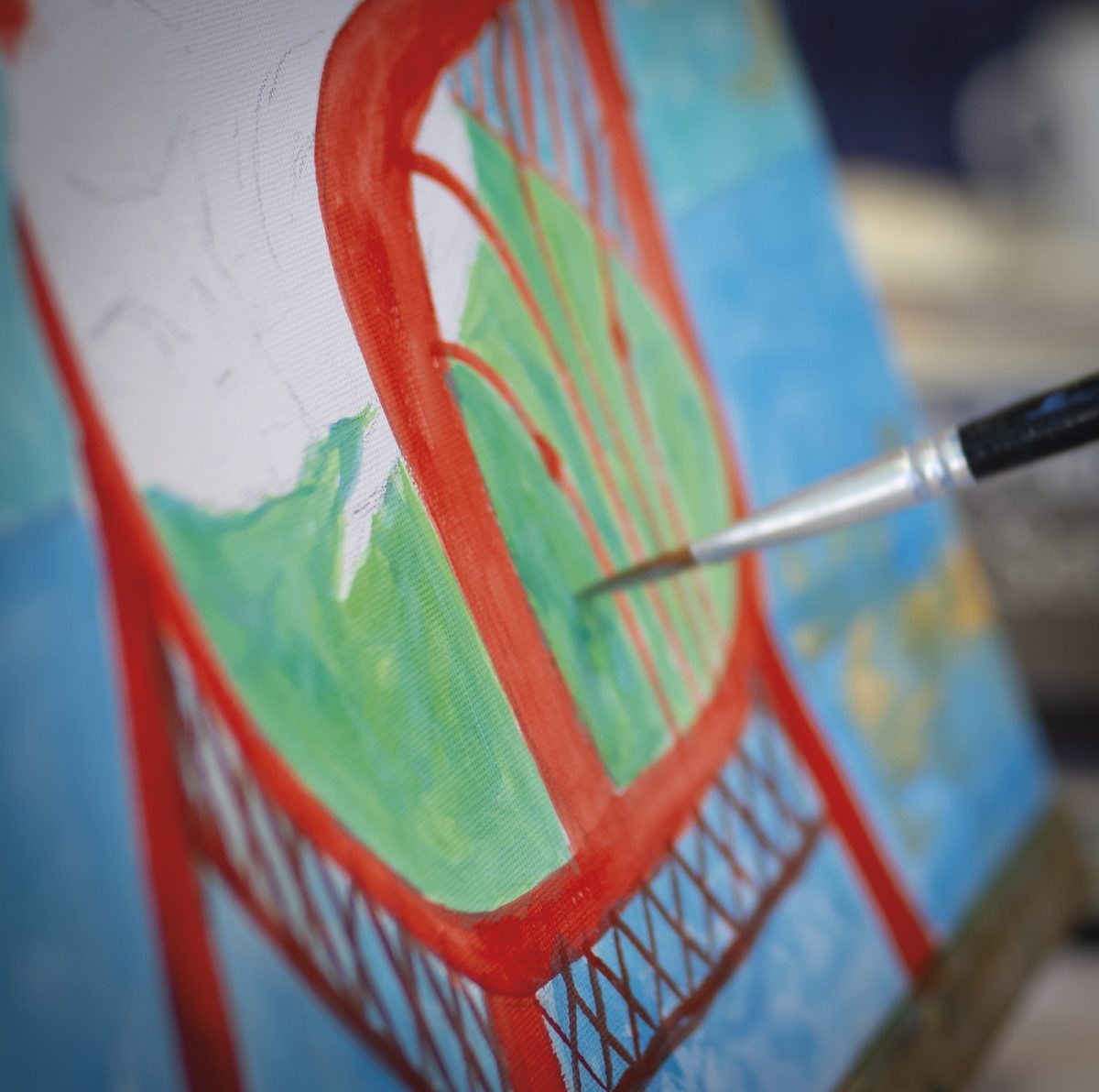 A painting in progress.