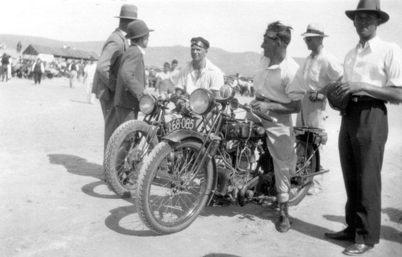 Motorcycle race at Sellicks Beach circa 1913.