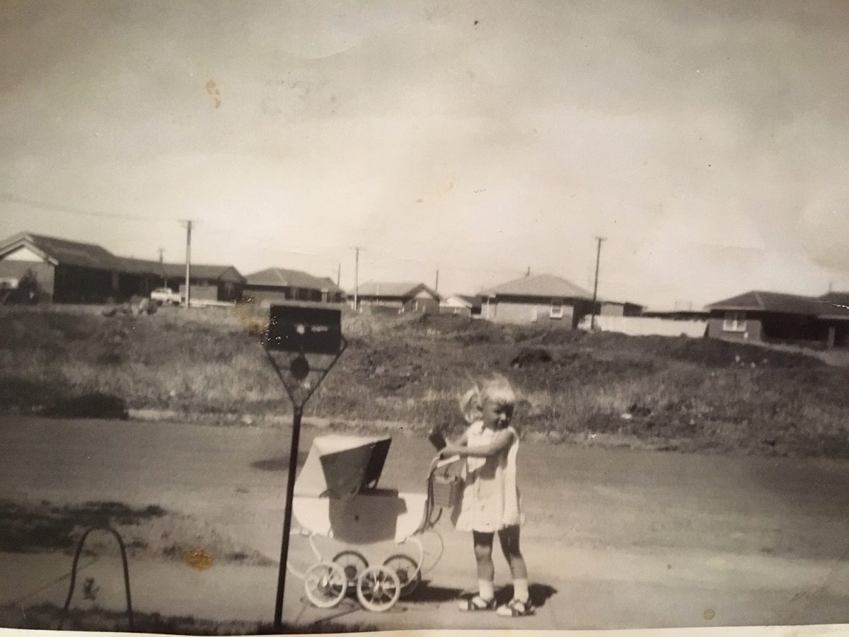 Ani in front of the park, 1965.