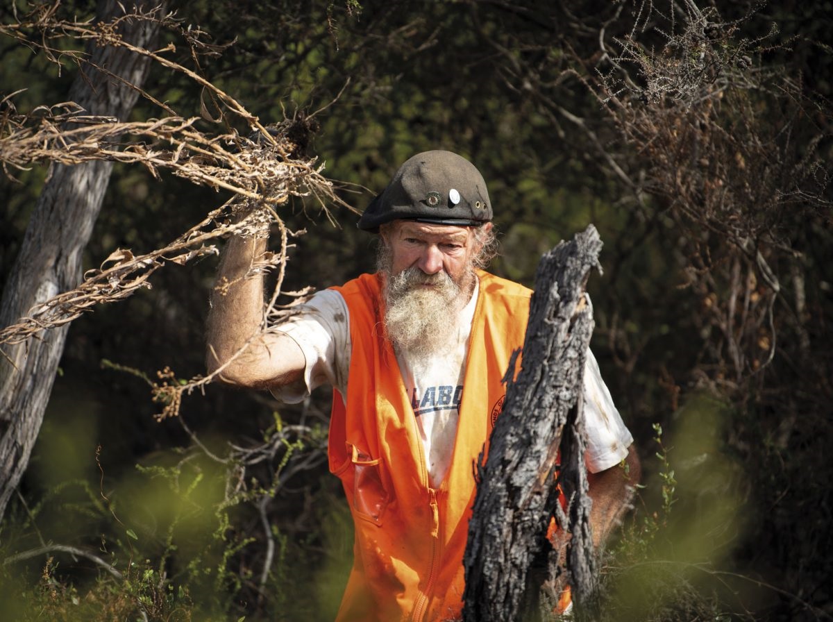 Friends of Aldinga Scrub, John Edmeades at a weekly working bee;
