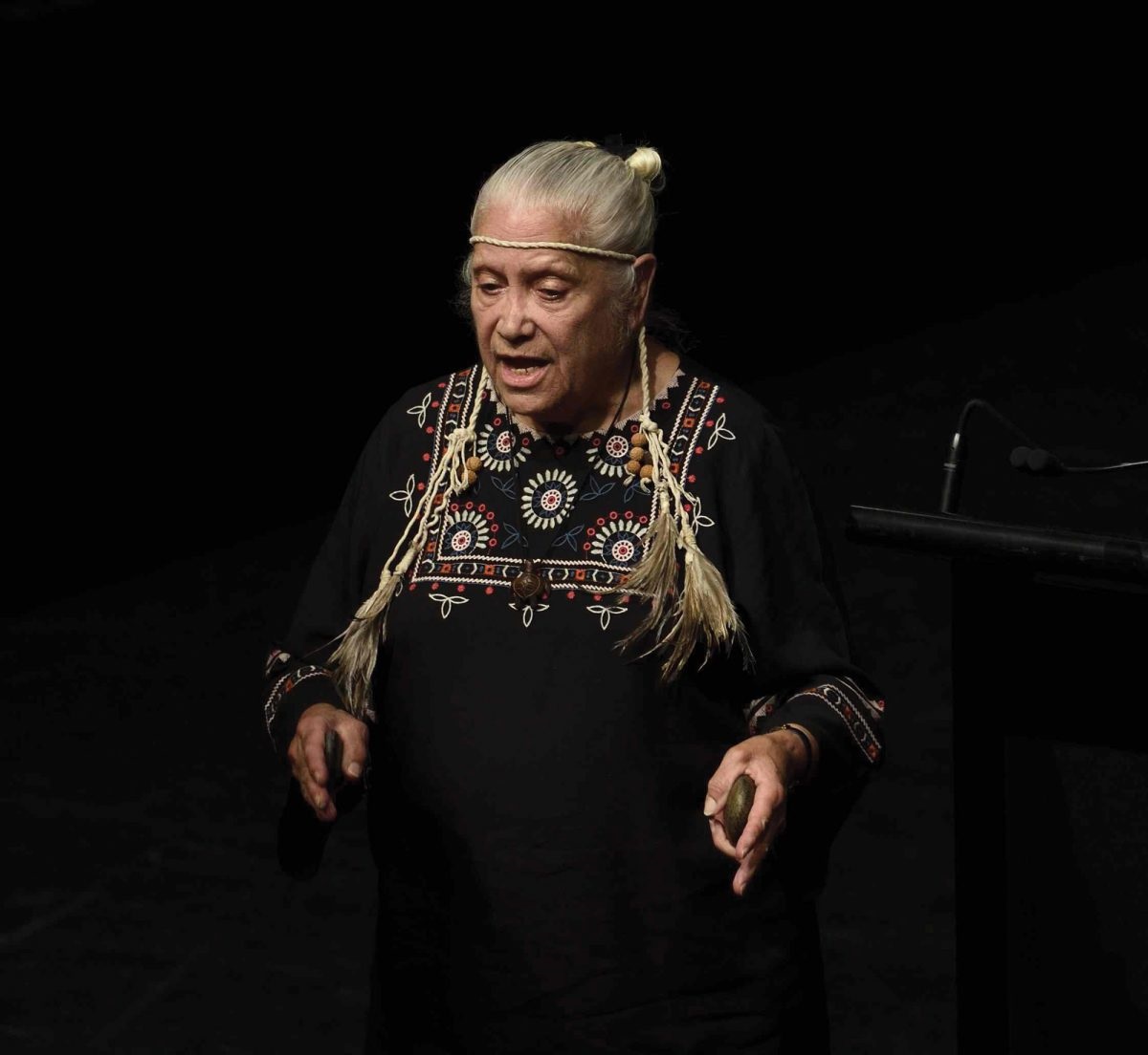 Georgina Williams gives a Kaurna welcome.
