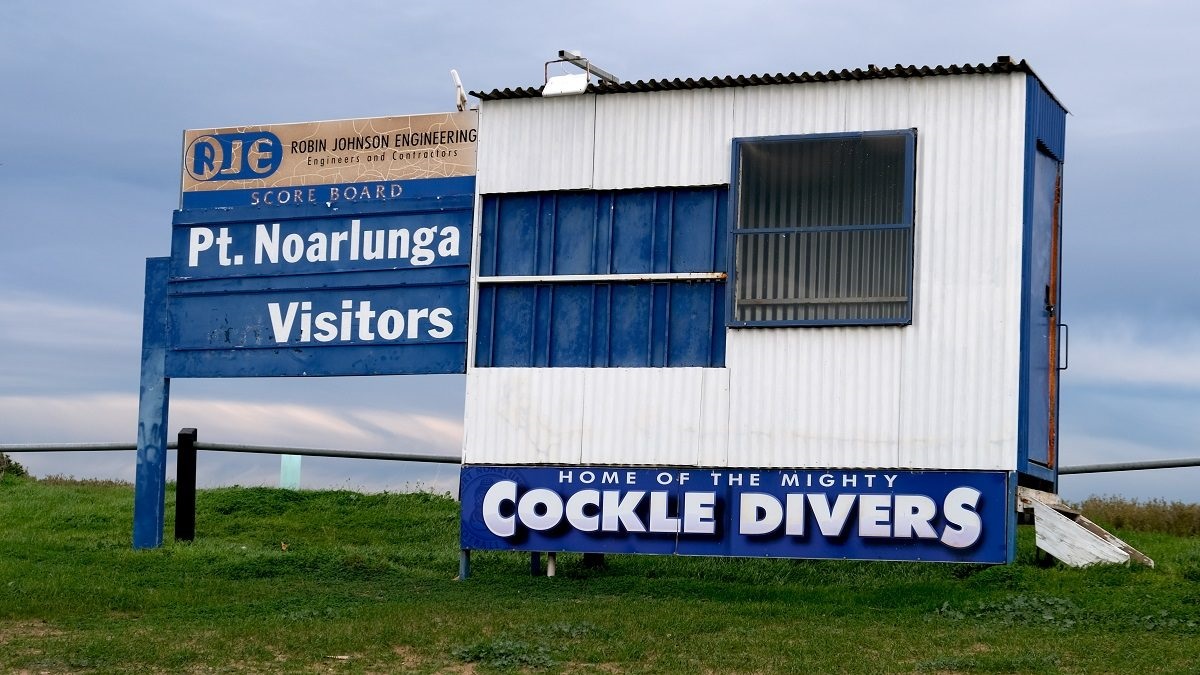 The scoreboard at Port Noarlunga Sports Ground.