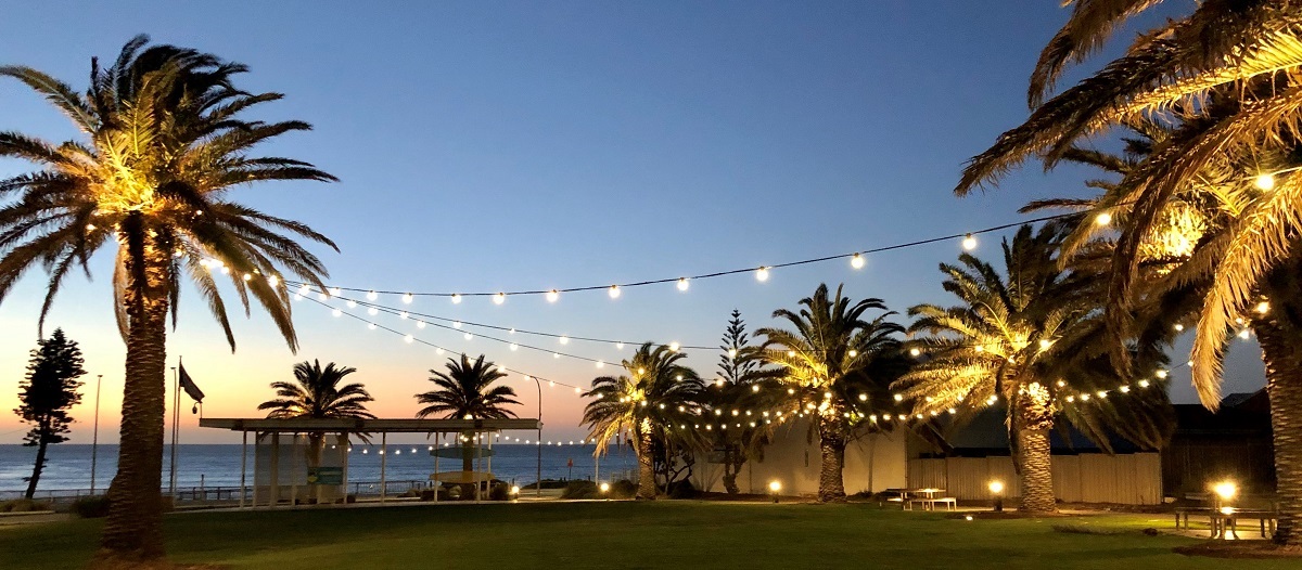 Scenes from last year's Onkaparinga Summer series, and the lights ready to go at Rotary Park.