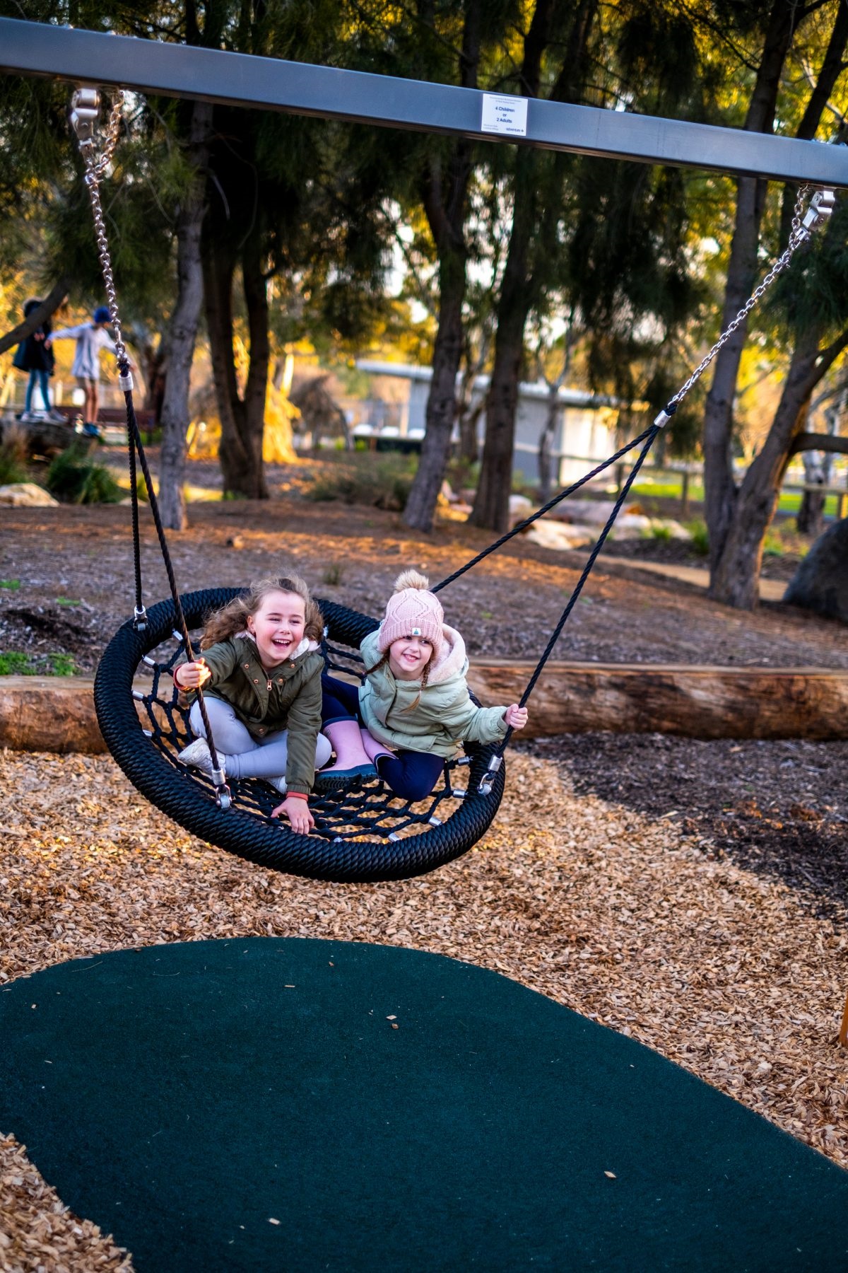 Wynter and Willow on the swing