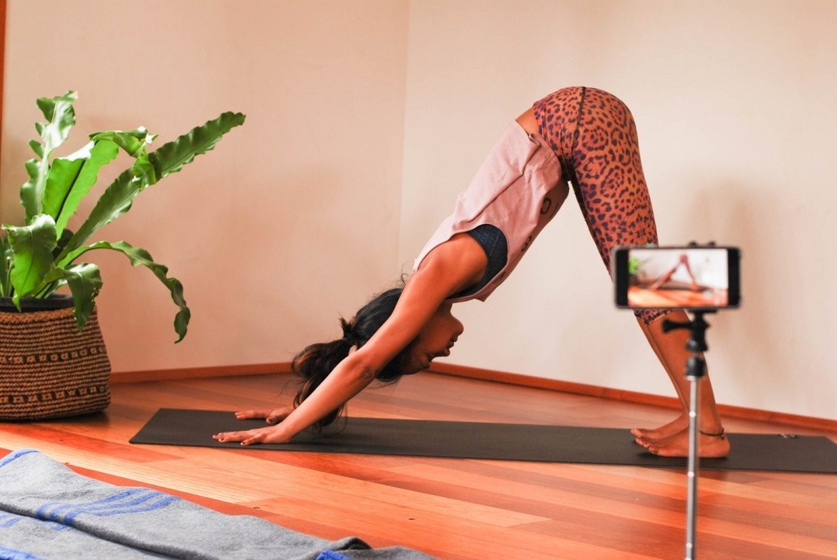 Local yoga outlets such as Yoga with Jem (top images) and Sublime Yoga (bottom image) have begun offering online classes.