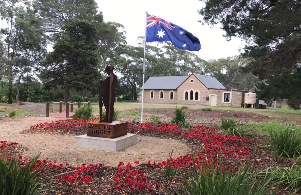 Kangarilla Uniting Church provides the backdrop for a new Pioneers Memorial Garden.