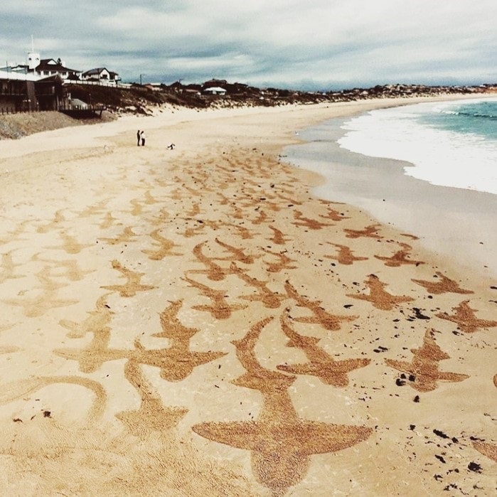 Sand art in progress