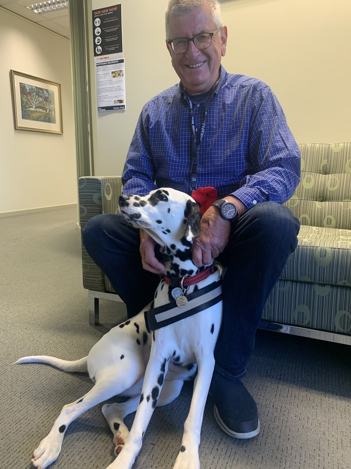Geoff Eaton, Thalassa Ward councillor with his dog