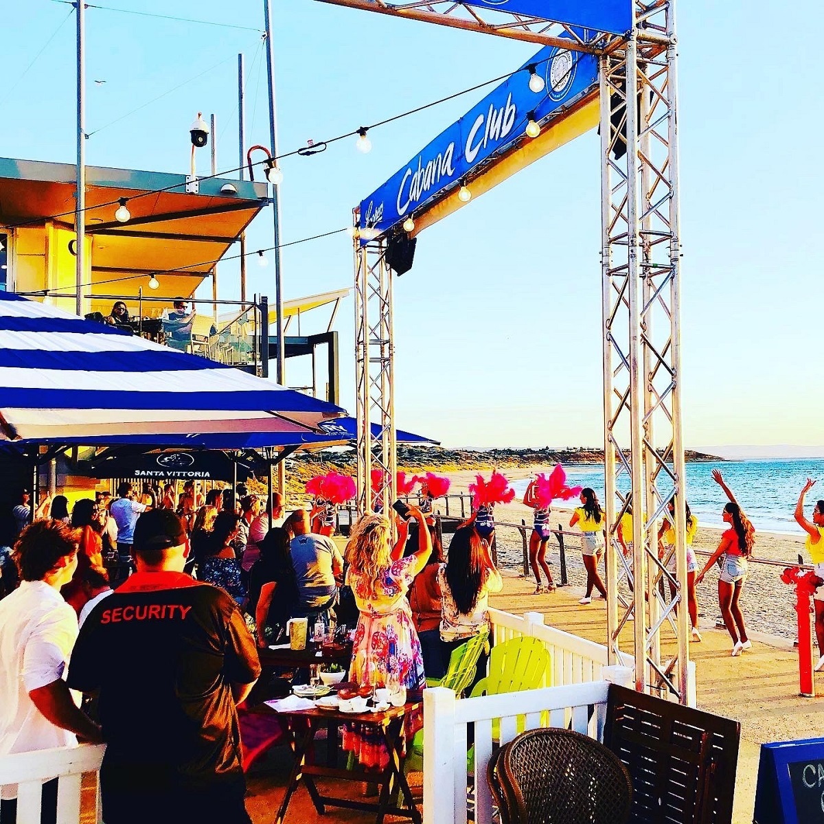 A busy foreshore filled with revellers and dancers at Port Noarlunga's Cabana Club.