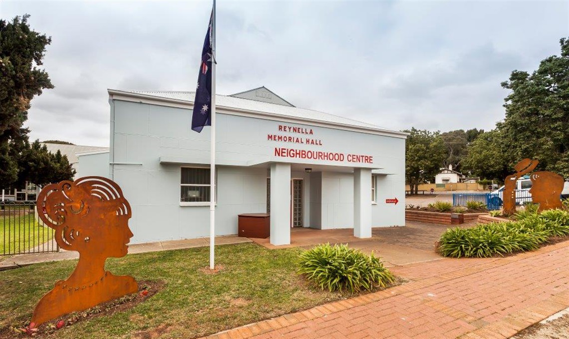 A view from the road looking towards the Reynella Neighbourhood Centre.