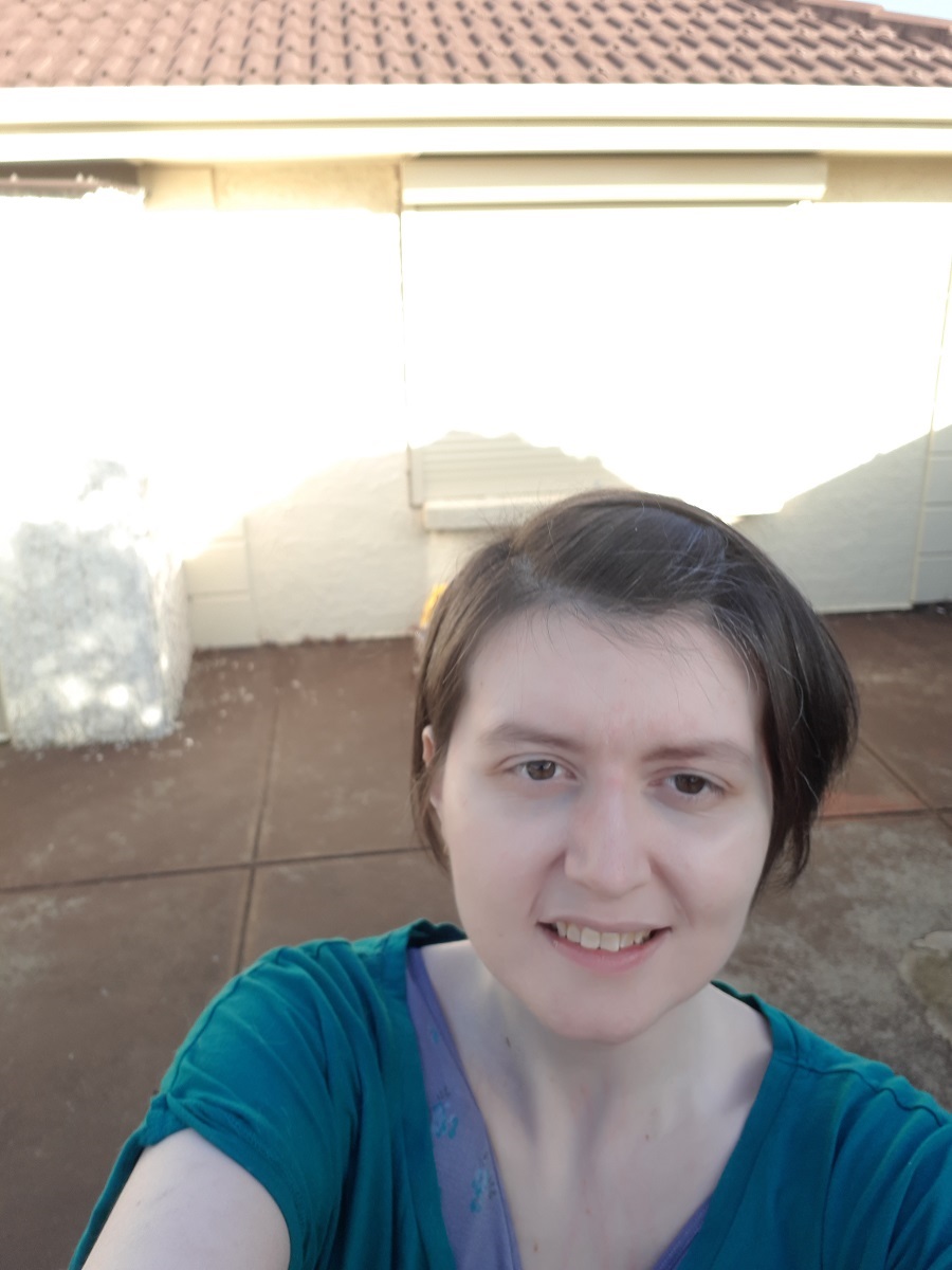 Season taking a selfie days after her release from hospital.
