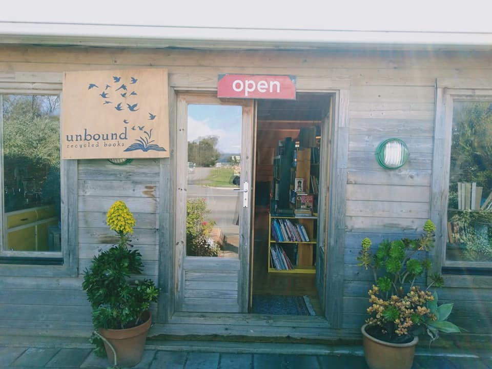 The timber entrance to new Aldinga book store, Unbound Books.