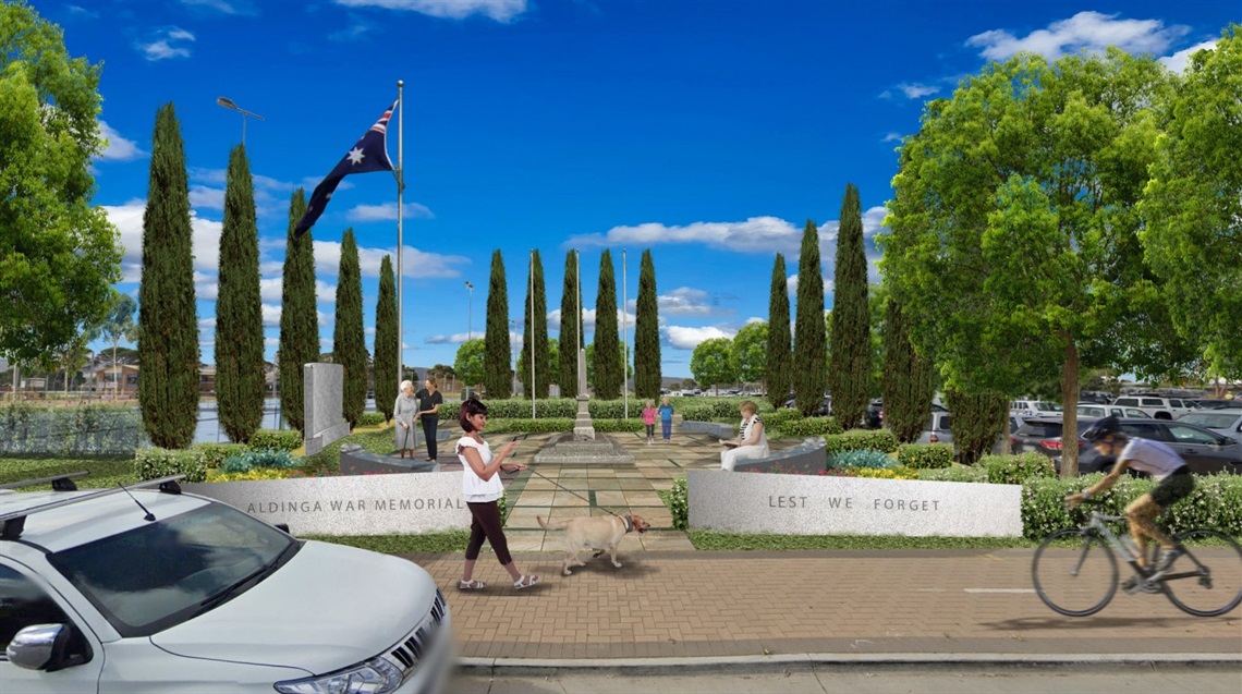 An artist impression of the new Aldinga war memorial.