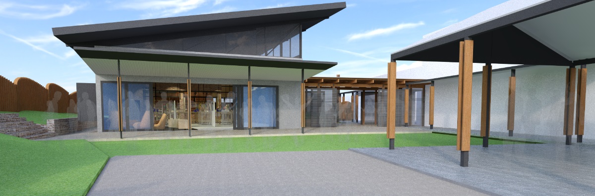 A concept image of the exterior of Aberfoyle Community Centre's proposed expansion.