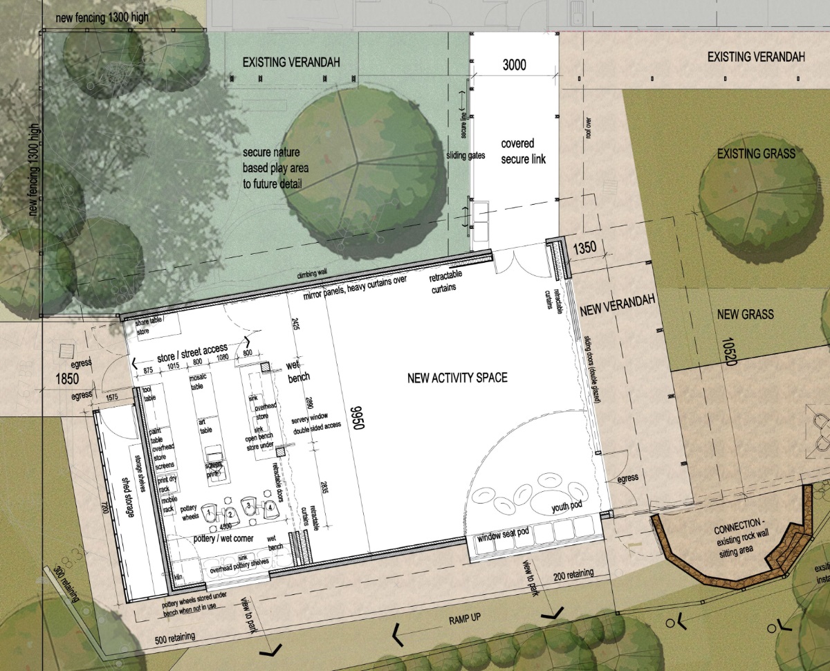 A floor plan of the Aberfoyle Community Centre expansion.