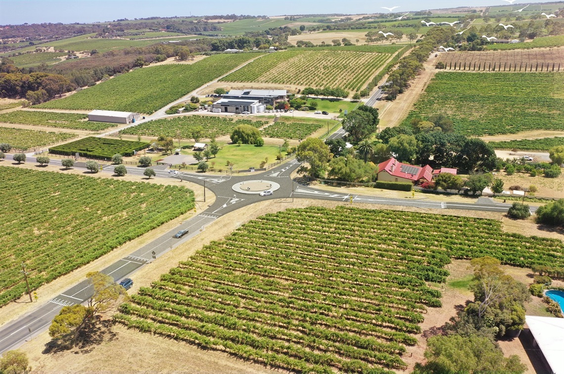 A concept image of the 'compact roundabout' proposed for a McLaren Vale intersection.