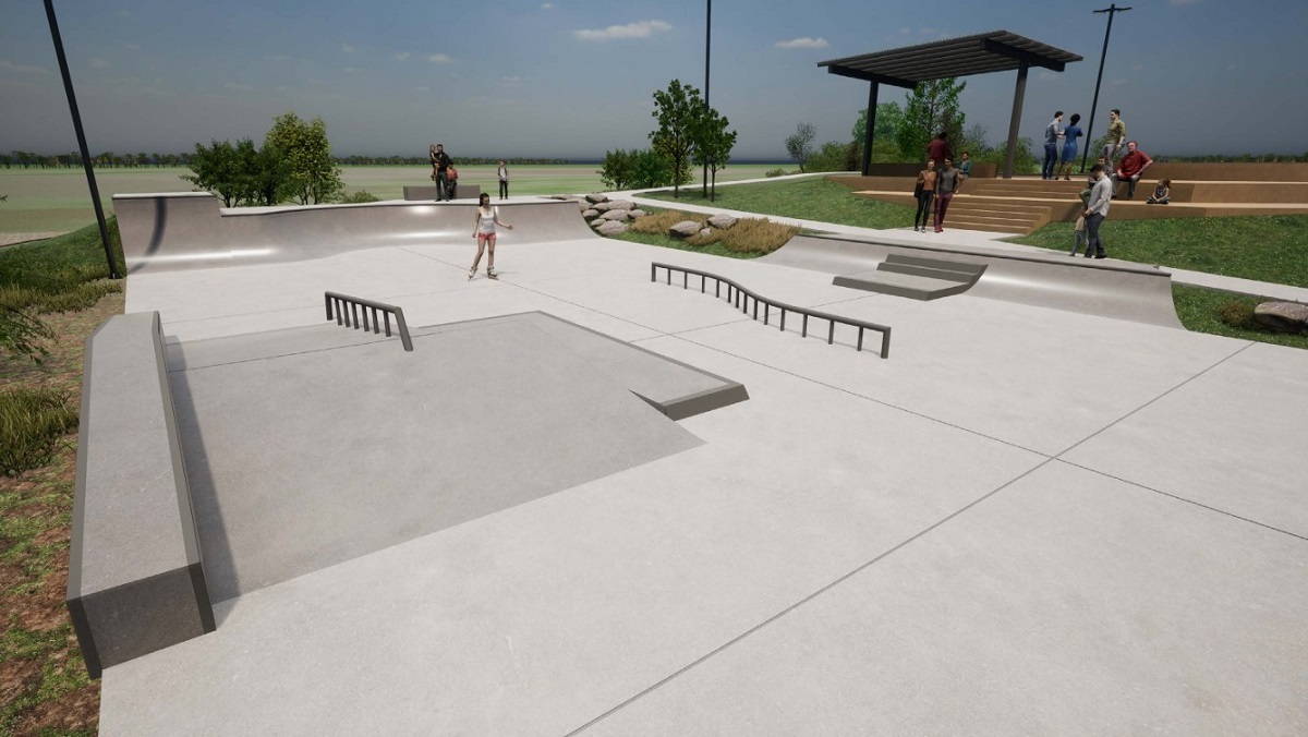An artist impression of the street section of the new Aldinga skate park.