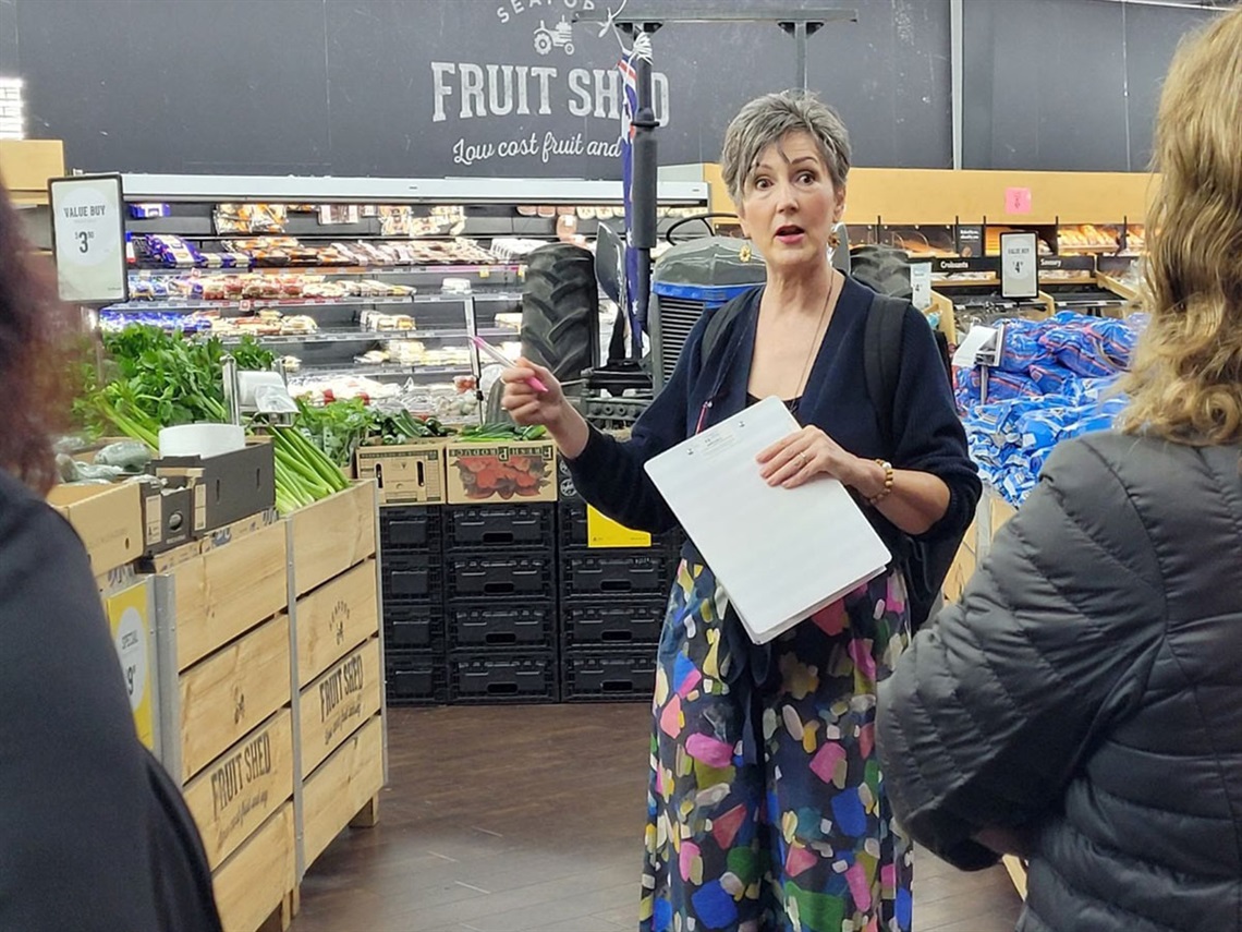 Participants are guided through a supermarket on one of the Smart Shopper Tours in Seaford.