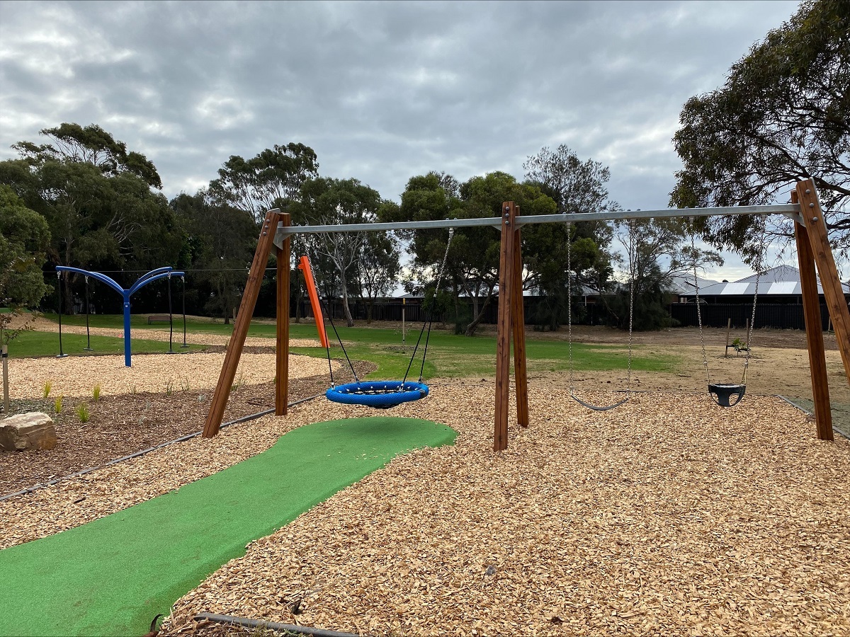 Swings at the upgraded Wakefield Reserve.