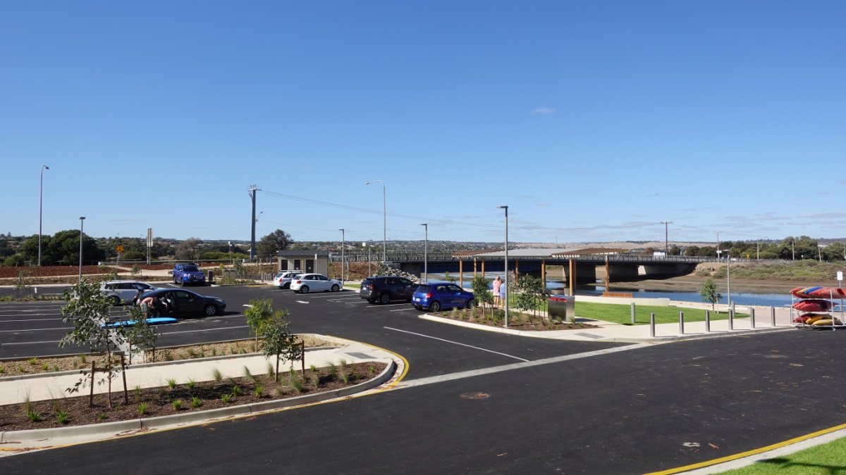 A view from the redeveloped carpark at the Wearing Street precinct.