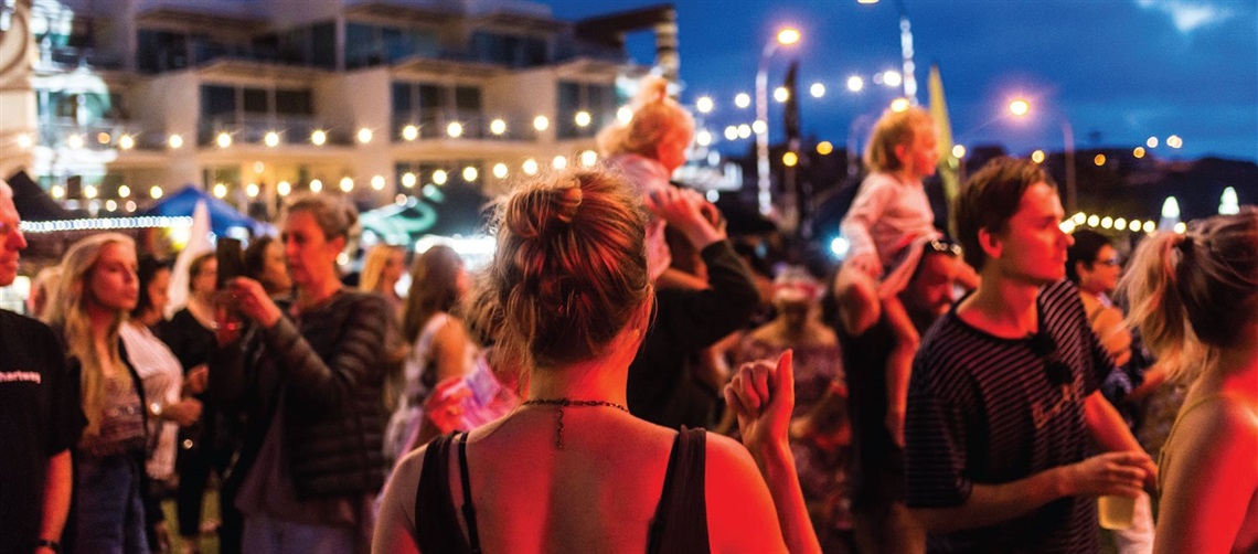People enjoying the evening at the Beachside Food and Wine Festival