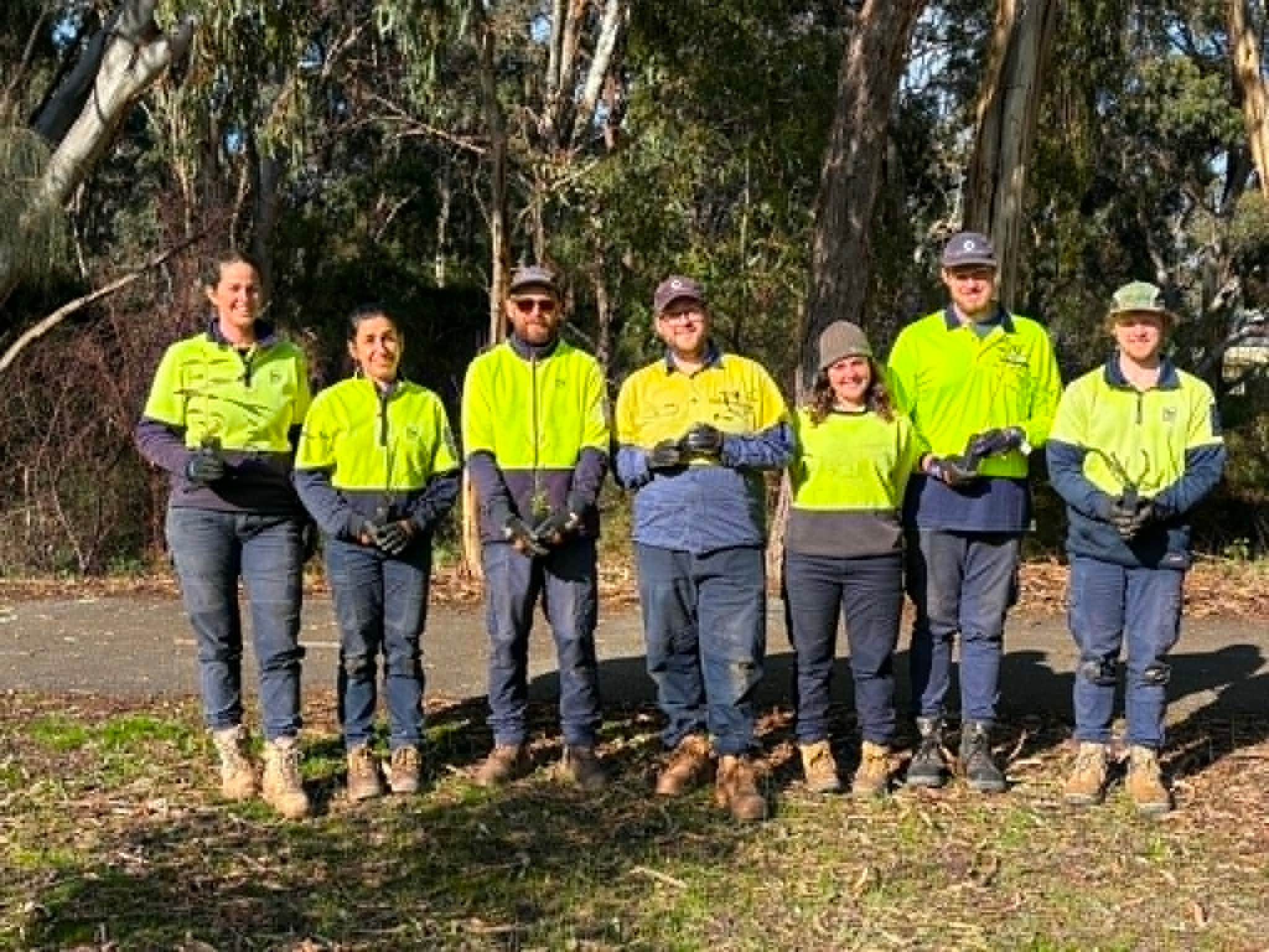 The Natural Areas Conservati.on Team: Caitlin, Monja, Molly, Brayden, Deacan, Matt and Calum