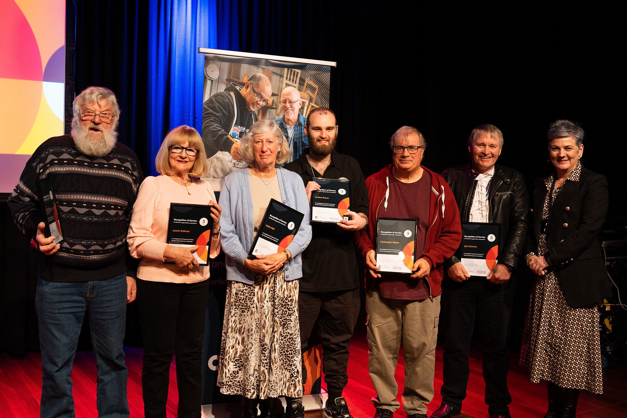 4 Left to right Jeff Wrigley Leonie Sullivan Helen Hall Jordan Braun Chris Blythe John Damms 5 year Recognition Acting CEO Julia Grant.jpg