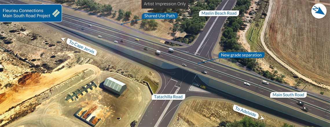 Artists impression of Main South Road, Aldinga