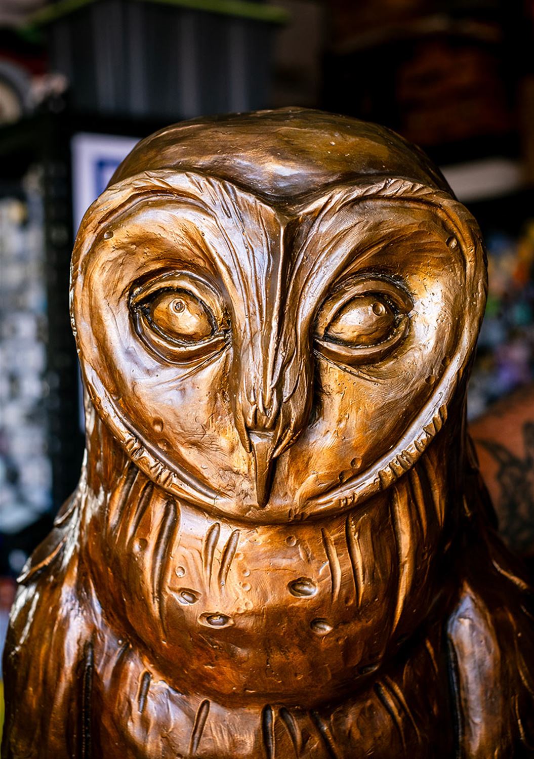 Artist Thomas Readett's bronzed owl 